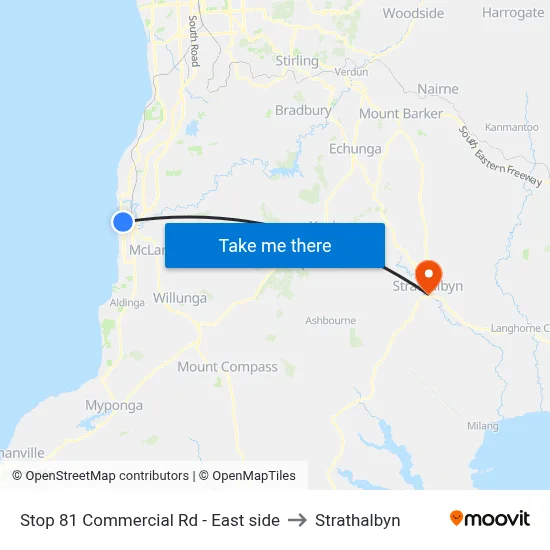 Stop 81 Commercial Rd - East side to Strathalbyn map