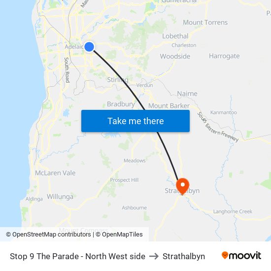 Stop 9 The Parade - North West side to Strathalbyn map