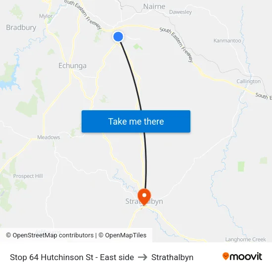 Stop 64 Hutchinson St - East side to Strathalbyn map