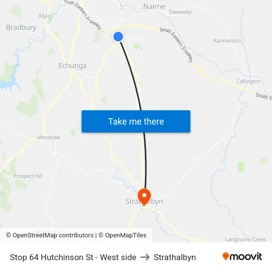 Stop 64 Hutchinson St - West side to Strathalbyn map
