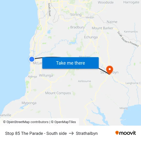 Stop 85 The Parade - South side to Strathalbyn map