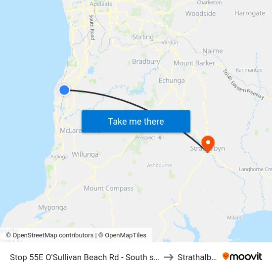 Stop 55E O'Sullivan Beach Rd - South side to Strathalbyn map