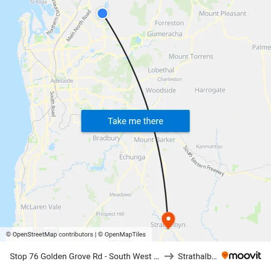 Stop 76 Golden Grove Rd - South West side to Strathalbyn map