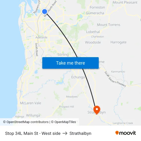Stop 34L Main St - West side to Strathalbyn map