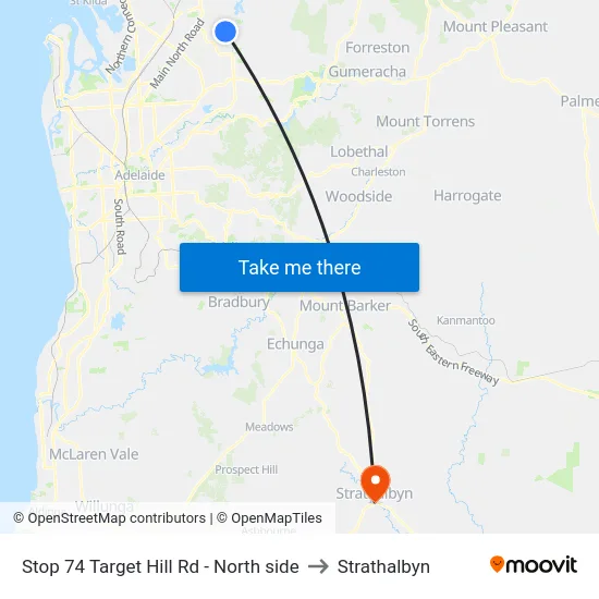 Stop 74 Target Hill Rd - North side to Strathalbyn map