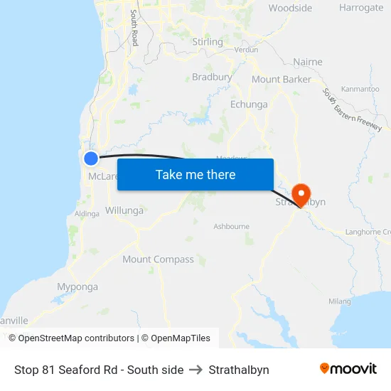 Stop 81 Seaford Rd - South side to Strathalbyn map