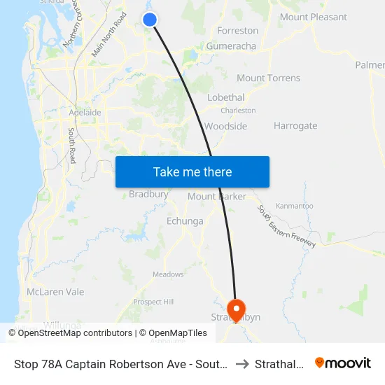 Stop 78A Captain Robertson Ave - South side to Strathalbyn map