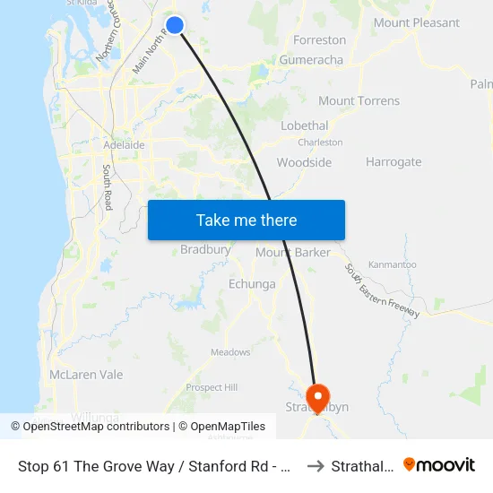 Stop 61 The Grove Way / Stanford Rd - North side to Strathalbyn map