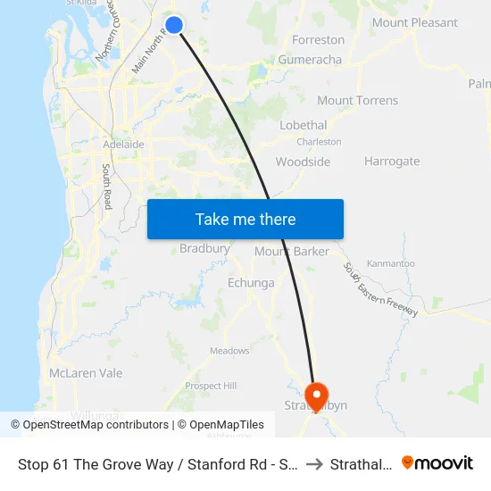 Stop 61 The Grove Way / Stanford Rd - South side to Strathalbyn map