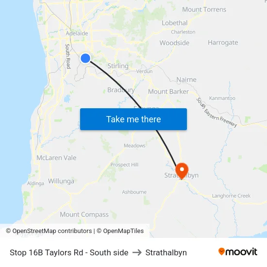 Stop 16B Taylors Rd - South side to Strathalbyn map
