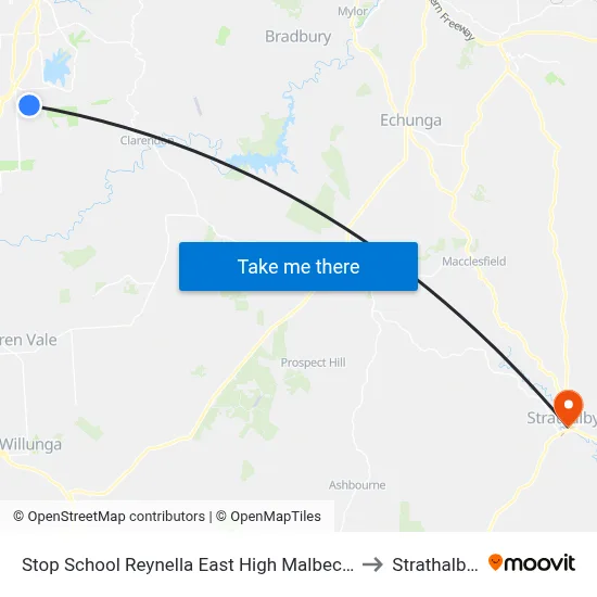 Stop School Reynella East High Malbeck Dr to Strathalbyn map