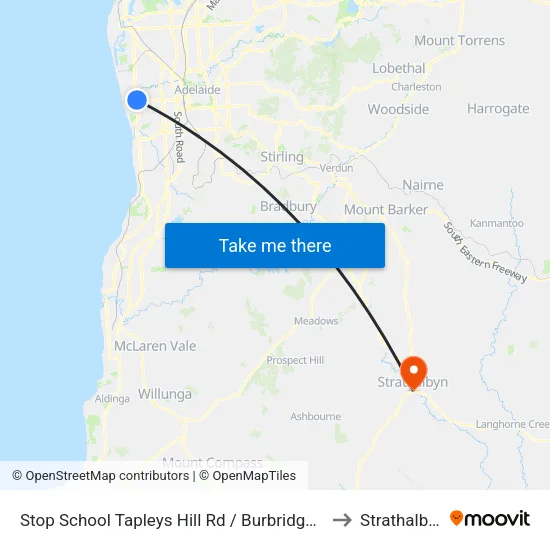 Stop School Tapleys Hill Rd / Burbridge Rd to Strathalbyn map