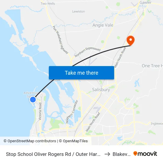Stop School Oliver Rogers Rd / Outer Harbor Railway to Blakeview map