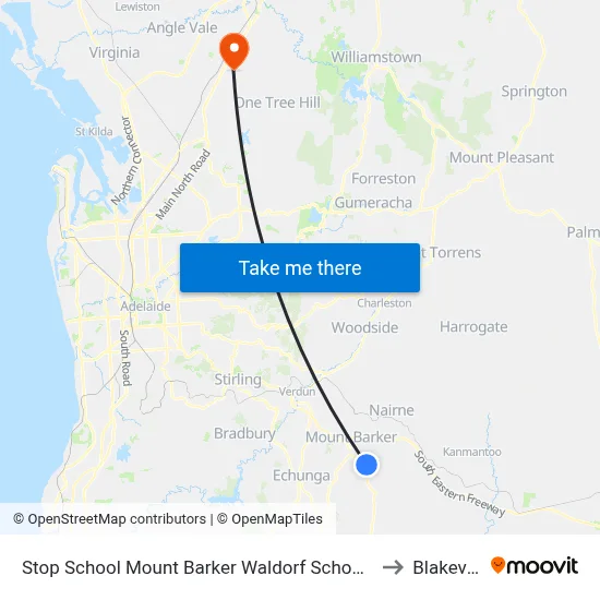Stop School Mount Barker Waldorf School Sims Rd to Blakeview map