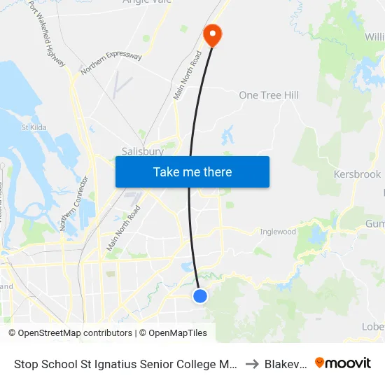 Stop School St Ignatius Senior College Manresa Ct to Blakeview map