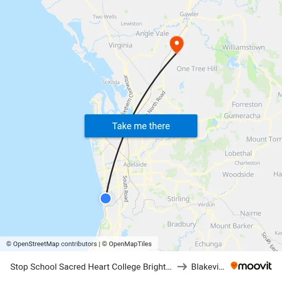 Stop School Sacred Heart College Brighton Rd to Blakeview map