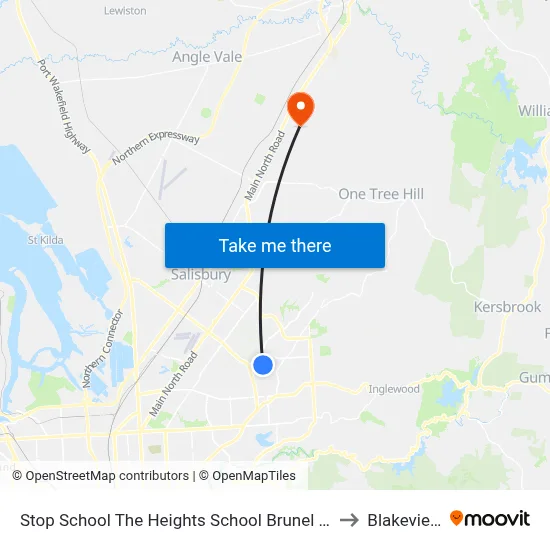 Stop School The Heights School Brunel Dr to Blakeview map