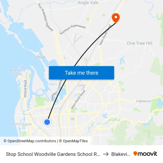 Stop School Woodville Gardens School Ridley Gr to Blakeview map