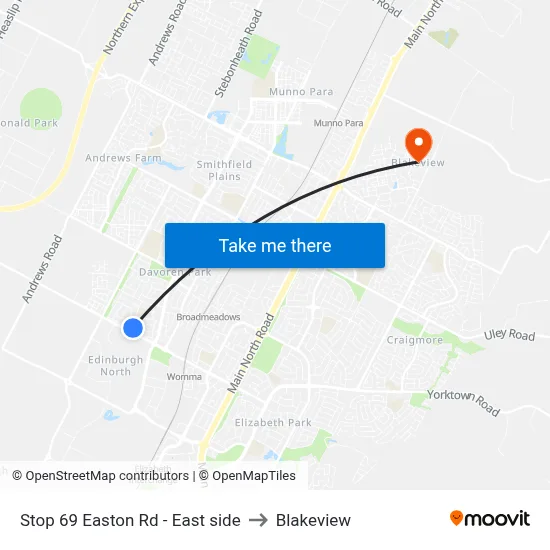 Stop 69 Easton Rd - East side to Blakeview map