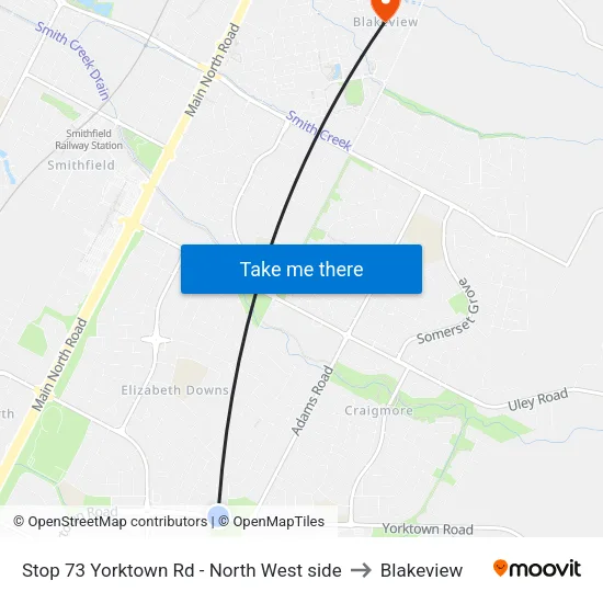 Stop 73 Yorktown Rd - North West side to Blakeview map