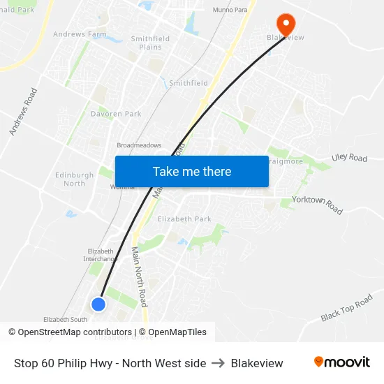 Stop 60 Philip Hwy - North West side to Blakeview map
