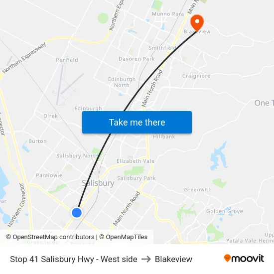 Stop 41 Salisbury Hwy - West side to Blakeview map