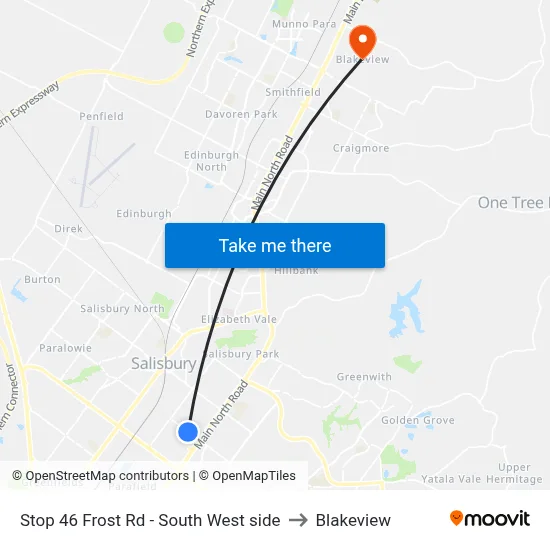 Stop 46 Frost Rd - South West side to Blakeview map