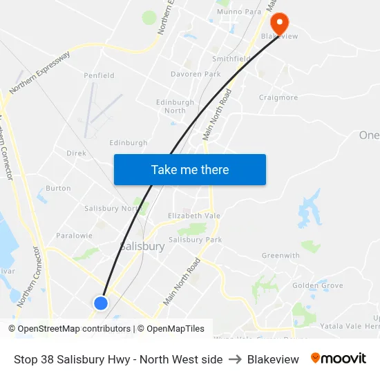Stop 38 Salisbury Hwy - North West side to Blakeview map