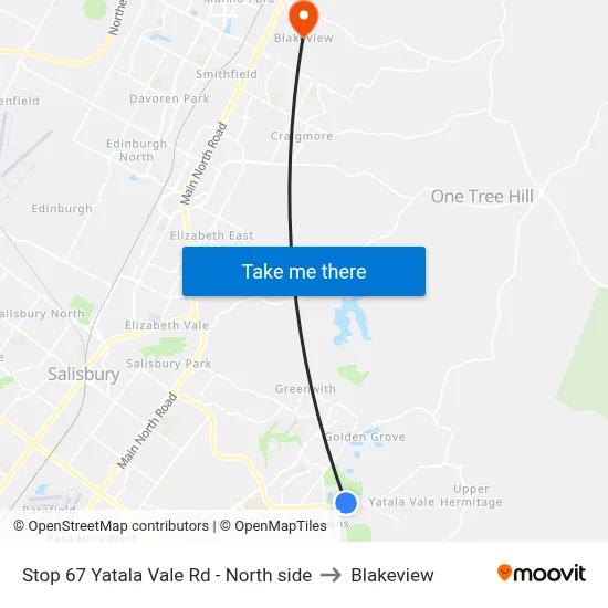 Stop 67 Yatala Vale Rd - North side to Blakeview map