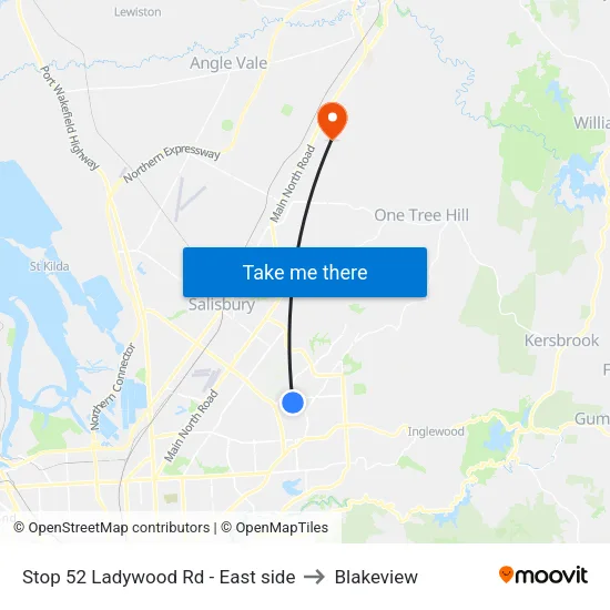 Stop 52 Ladywood Rd - East side to Blakeview map
