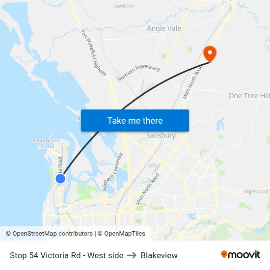 Stop 54 Victoria Rd - West side to Blakeview map