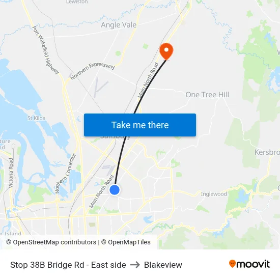 Stop 38B Bridge Rd - East side to Blakeview map