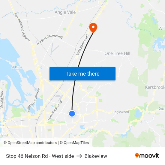 Stop 46 Nelson Rd - West side to Blakeview map