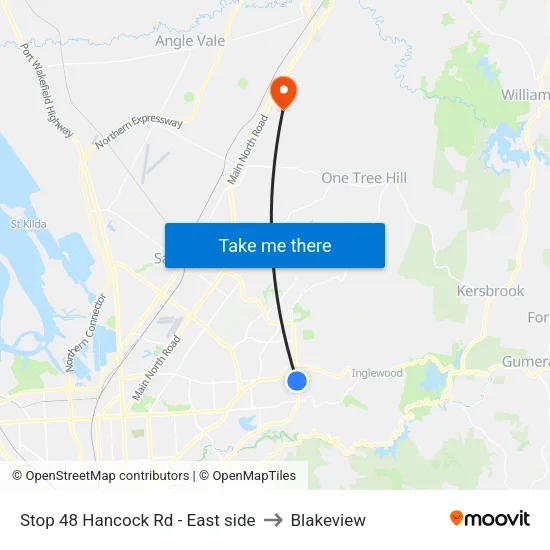 Stop 48 Hancock Rd - East side to Blakeview map