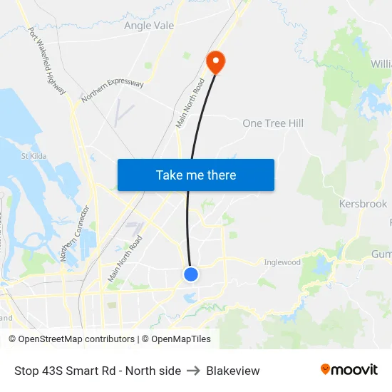 Stop 43S Smart Rd - North side to Blakeview map