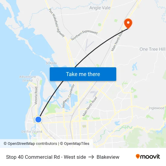 Stop 40 Commercial Rd - West side to Blakeview map