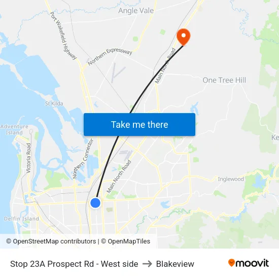 Stop 23A Prospect Rd - West side to Blakeview map