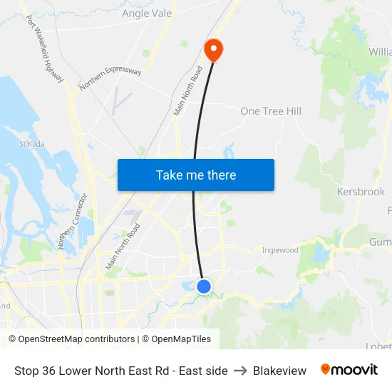 Stop 36 Lower North East Rd - East side to Blakeview map