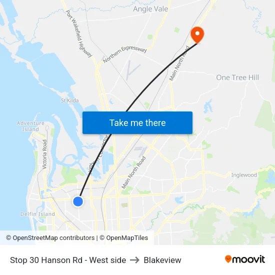 Stop 30 Hanson Rd - West side to Blakeview map