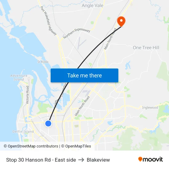 Stop 30 Hanson Rd - East side to Blakeview map