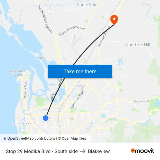 Stop 29 Medika Blvd - South side to Blakeview map