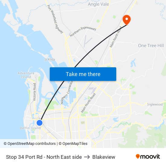 Stop 34 Port Rd - North East side to Blakeview map