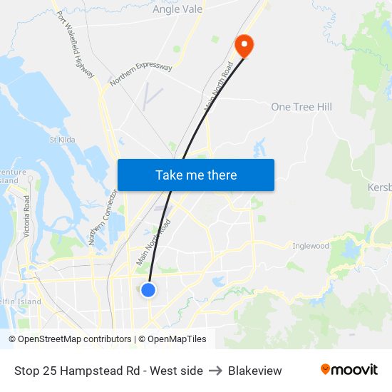 Stop 25 Hampstead Rd - West side to Blakeview map