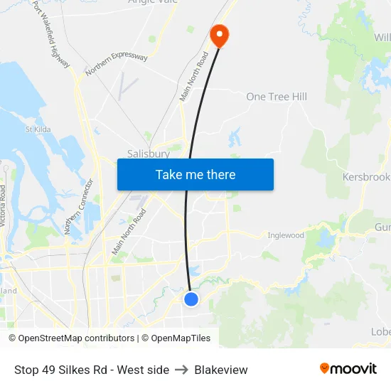 Stop 49 Silkes Rd - West side to Blakeview map