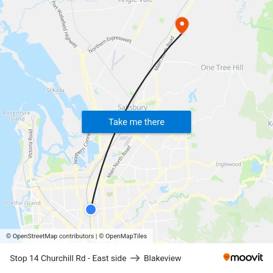 Stop 14 Churchill Rd - East side to Blakeview map