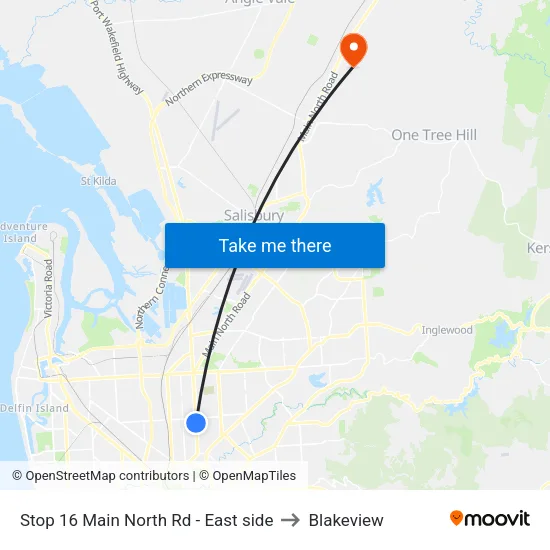 Stop 16 Main North Rd - East side to Blakeview map
