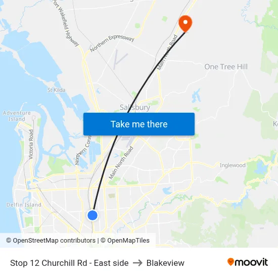Stop 12 Churchill Rd - East side to Blakeview map