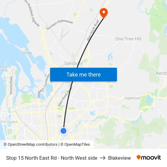 Stop 15 North East Rd - North West side to Blakeview map