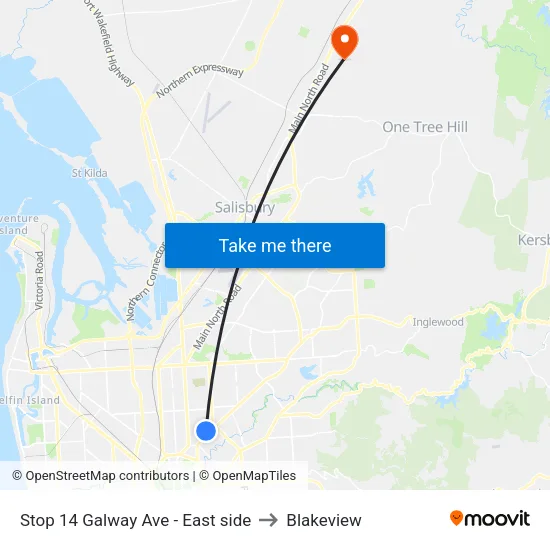 Stop 14 Galway Ave - East side to Blakeview map