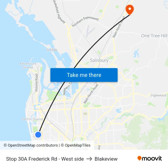 Stop 30A Frederick Rd - West side to Blakeview map